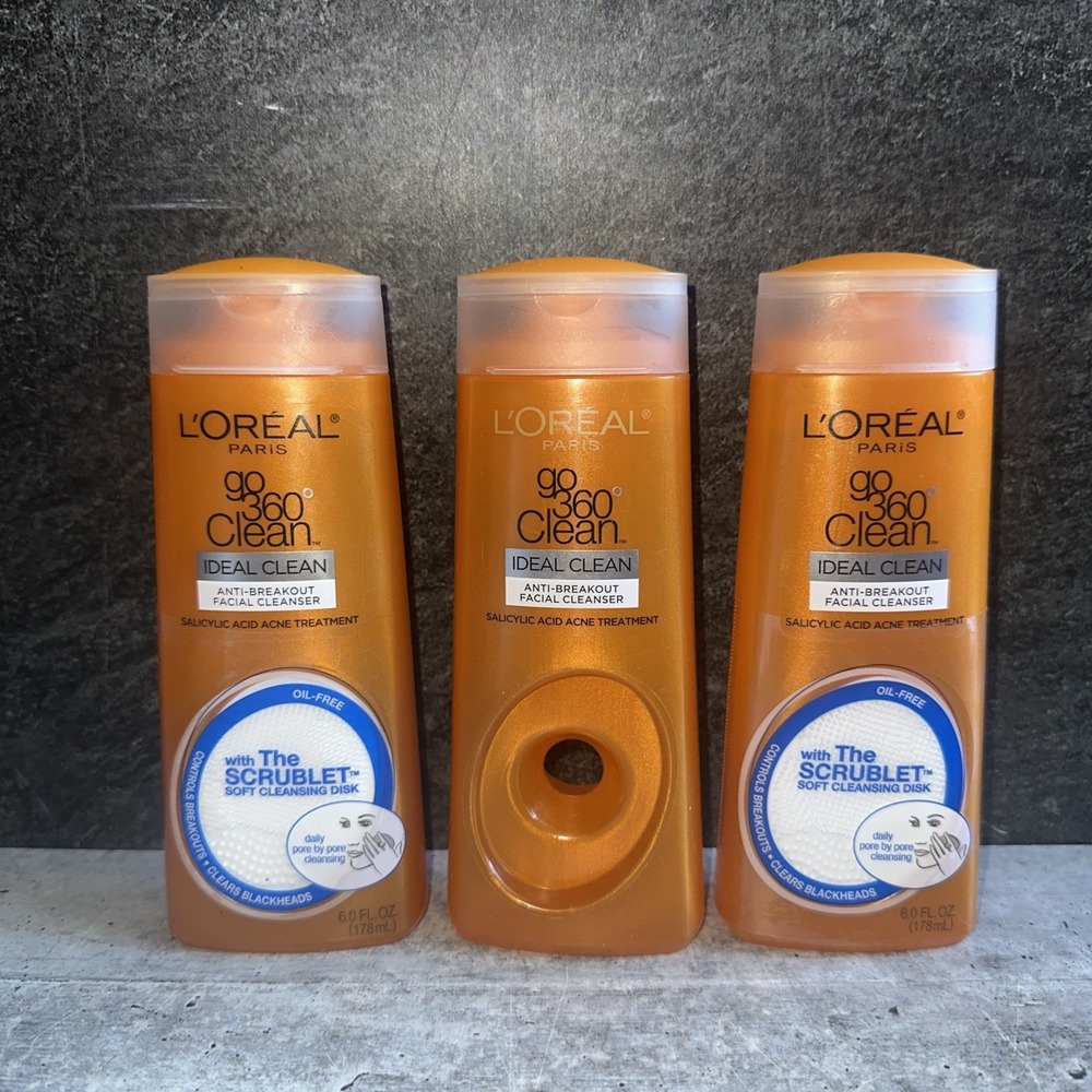 3 X L'oreal Go 360 Clean, Anti-Breakout Facial Cleanser for Acne Prone Skin Read